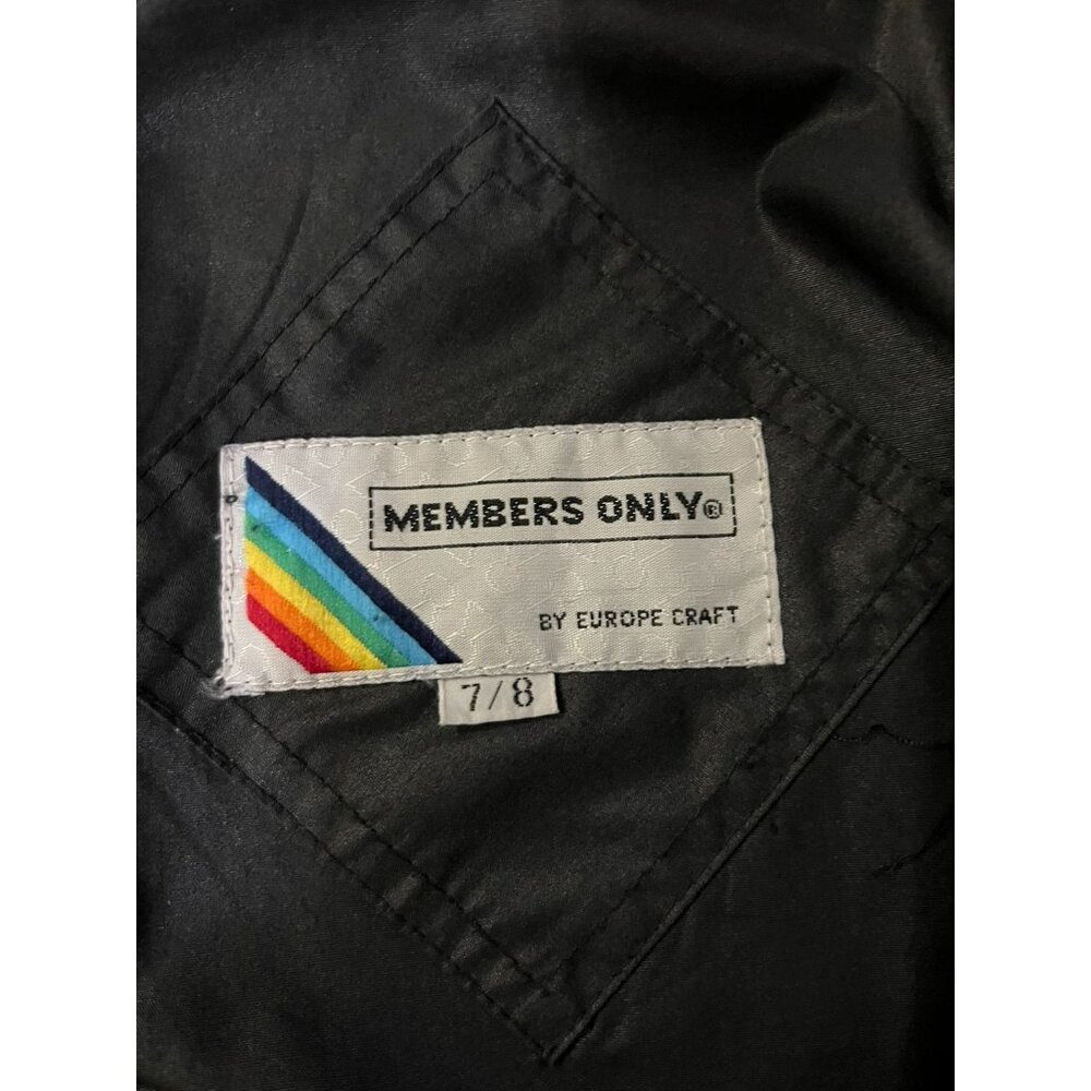 Vintage Member’s Only Jacket Juniors 7/8 Black Zip Padded Hong Kong 80s Used - Picture 7 of 16